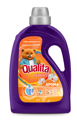 QUALITA Expert гель-концентрат д/стирки цветных и белых тканей арома 1300мл